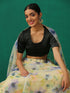 Black Elegance Satin Blouse with elastic loops